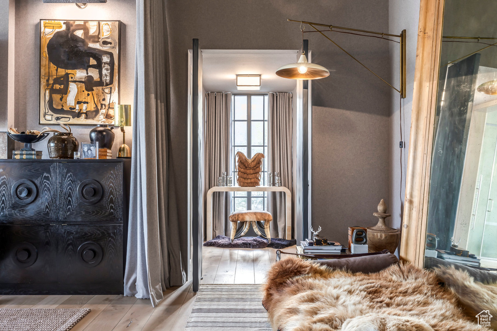 Interior space featuring wood finished floors