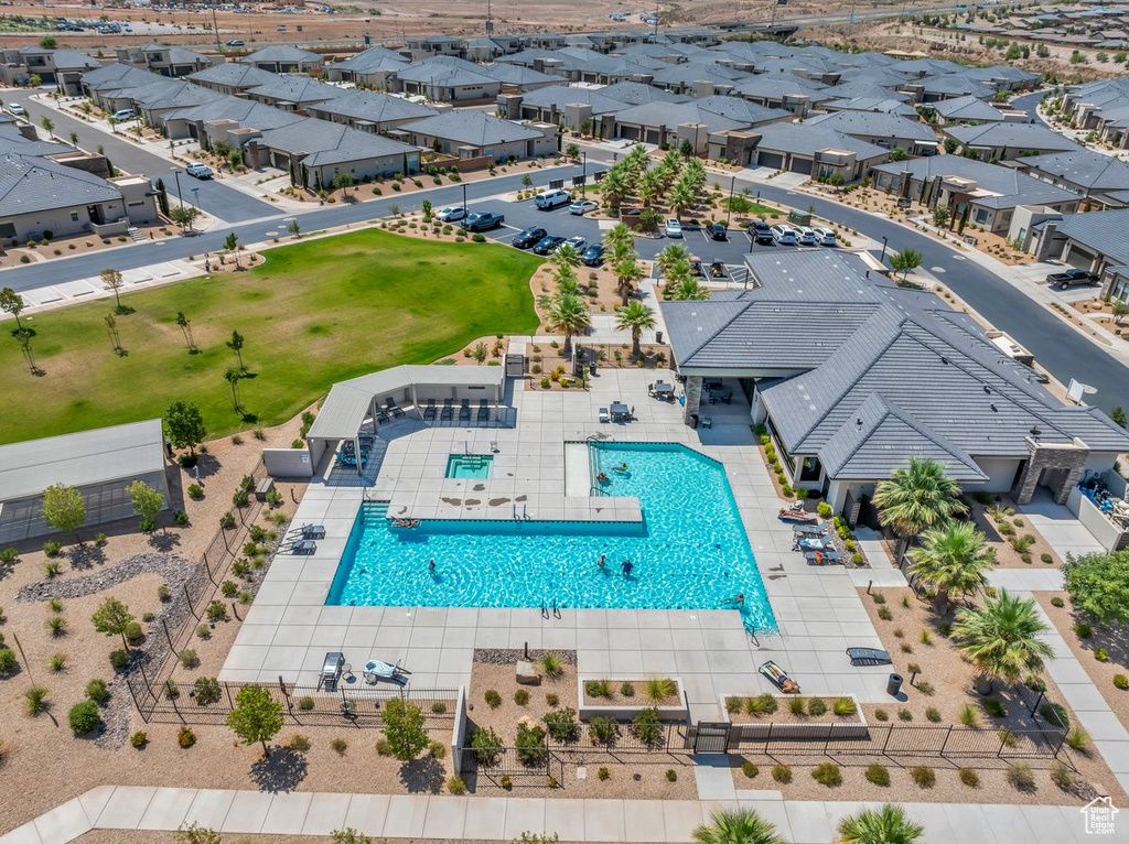 Drone / aerial view with a residential view