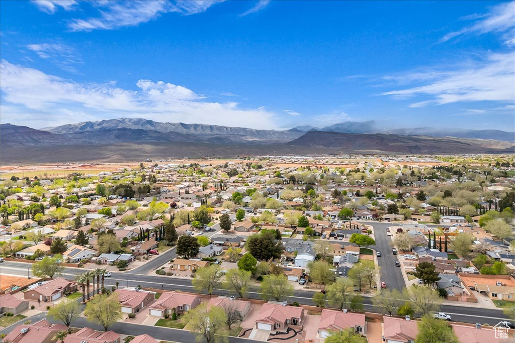 Aerial view with a mountain view and a residential view