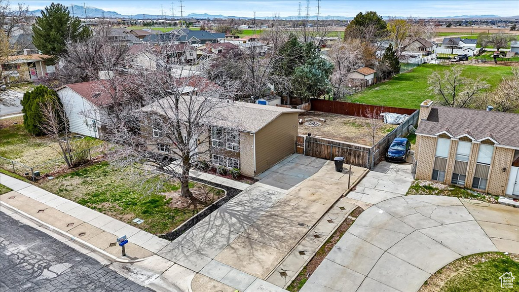 Aerial view with a residential view