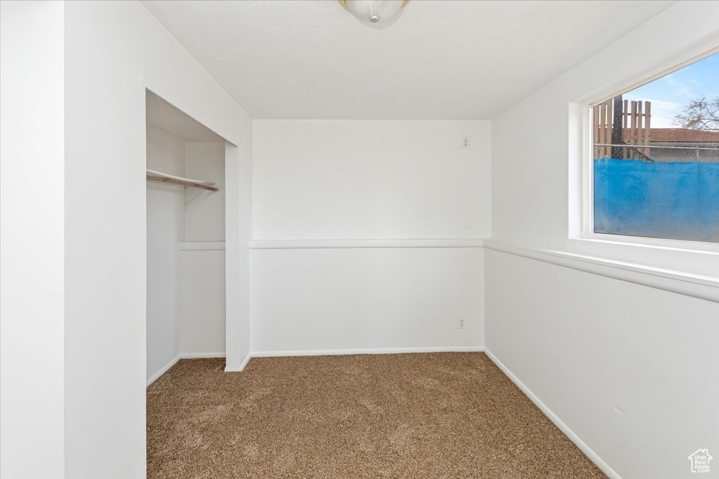 Interior space with carpet flooring