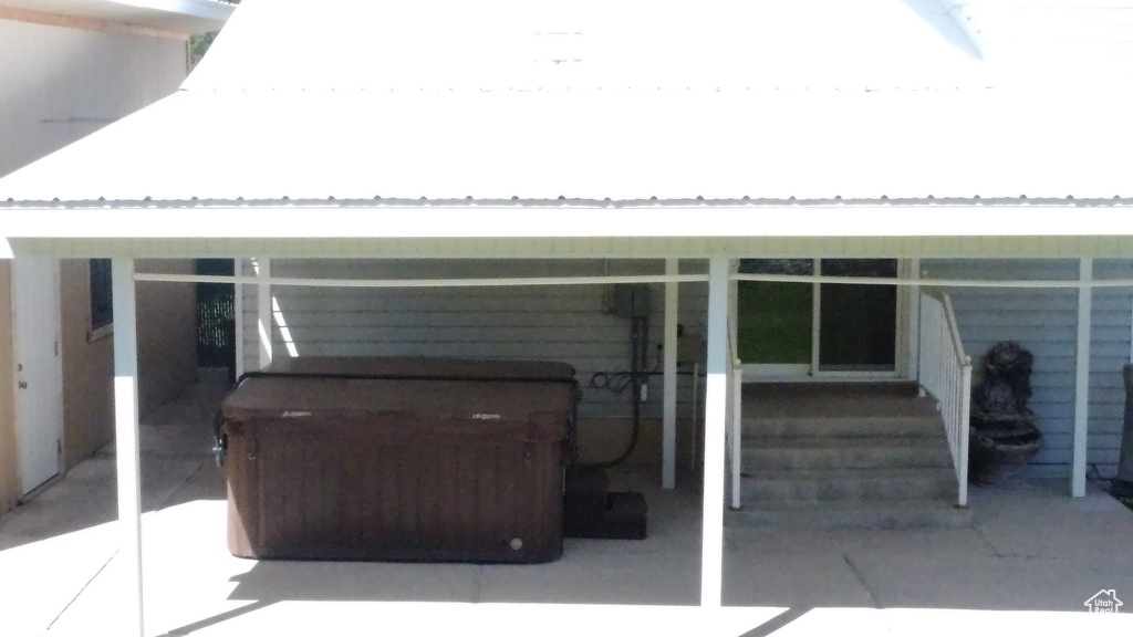 Exterior view of metal roof