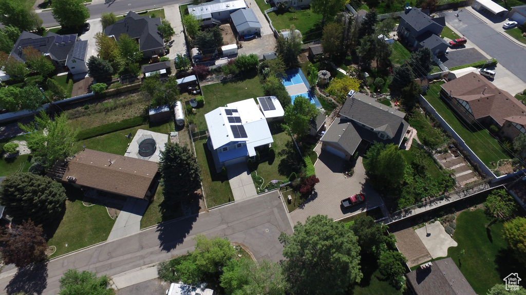 Aerial overview of property\\\'s location featuring nearby suburban area