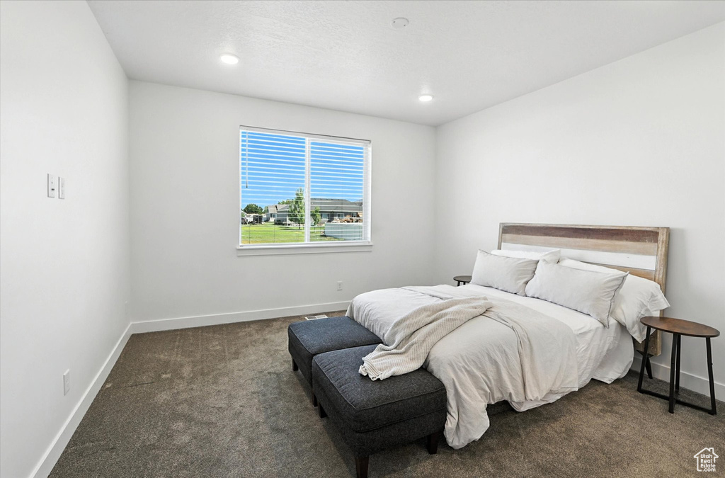 Bedroom featuring carpet and recessed lighting