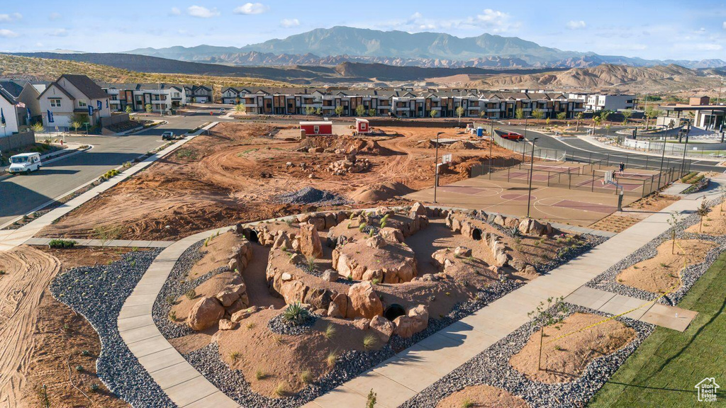 View of mountain feature with a residential view