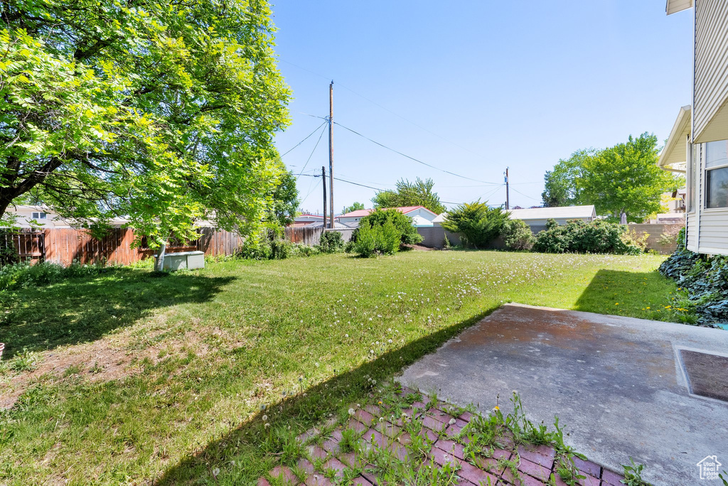 View of yard with a patio