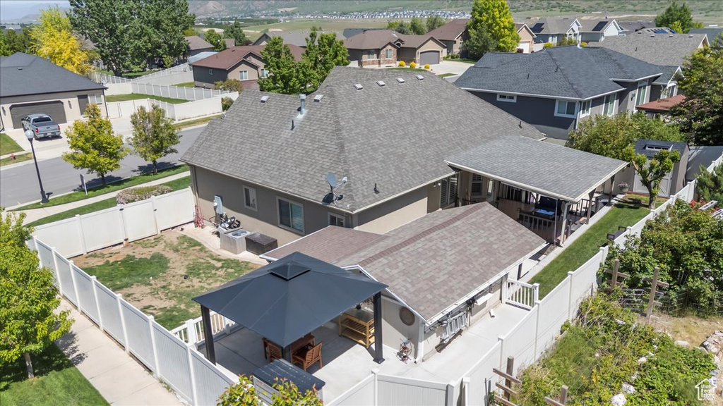 Aerial view of residential area
