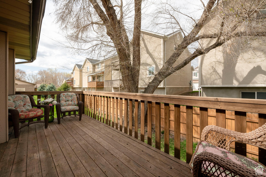 Deck with a residential view