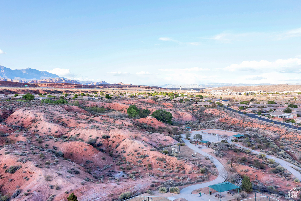 Bird's eye view featuring a mountain view