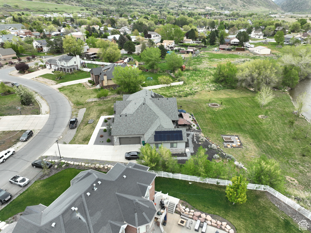 Aerial view with a residential view