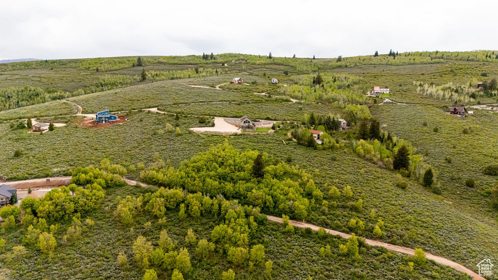 Aerial view of sparsely populated area