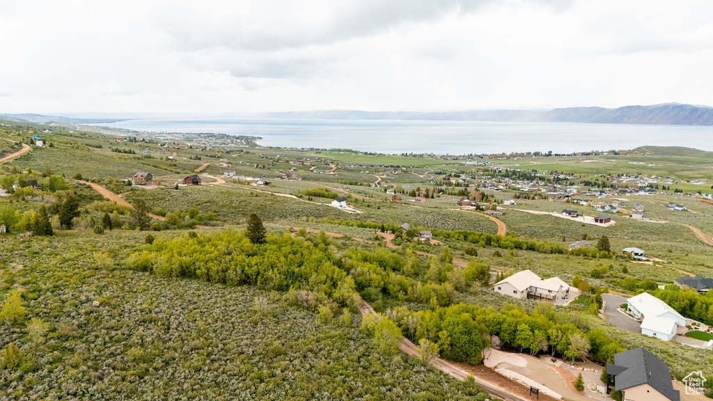 Aerial view of a large body of water