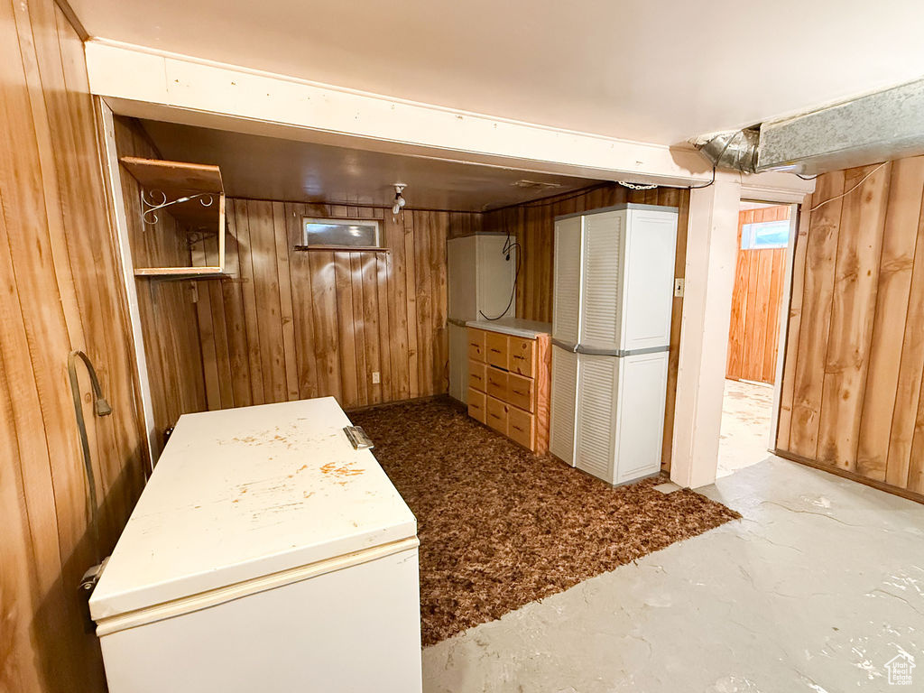 Interior space with wooden walls