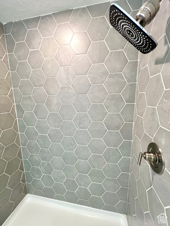 Interior space with a tile shower