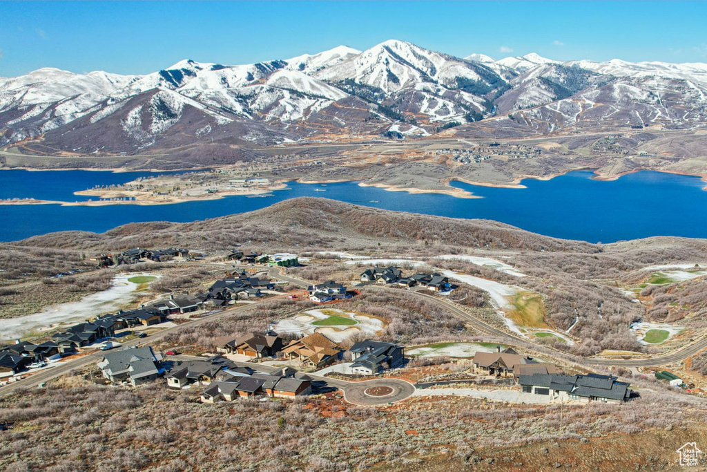 View of mountain feature with a water view