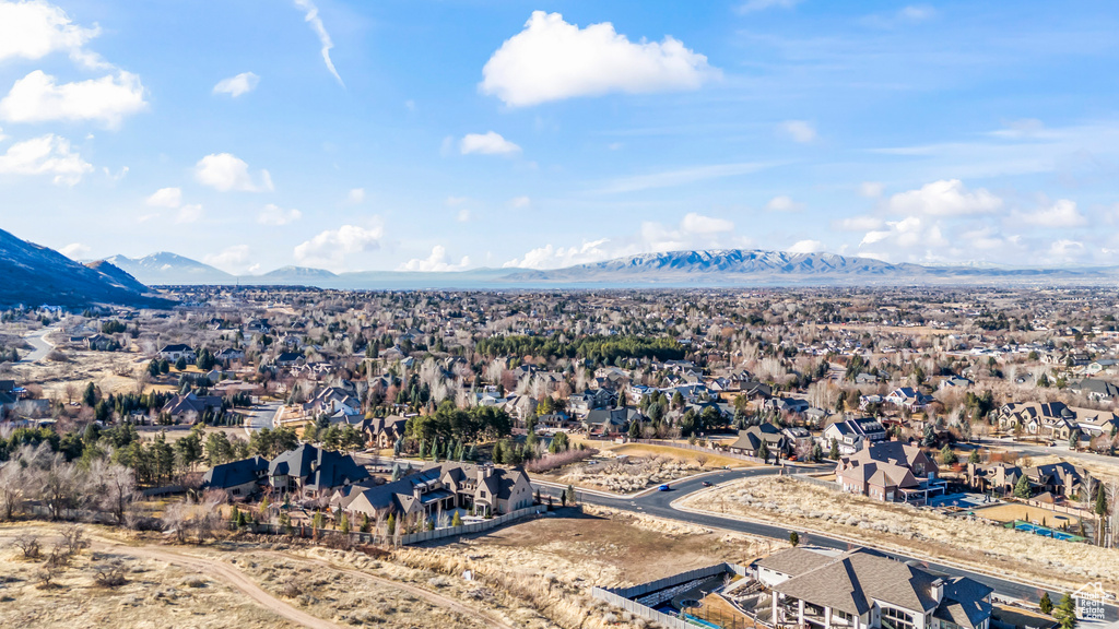 Bird's eye view with a mountain view and a residential view