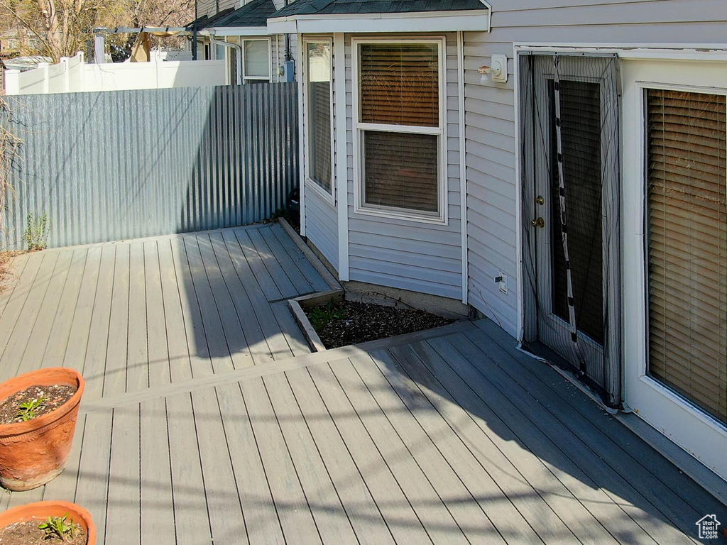 Wooden terrace with fence