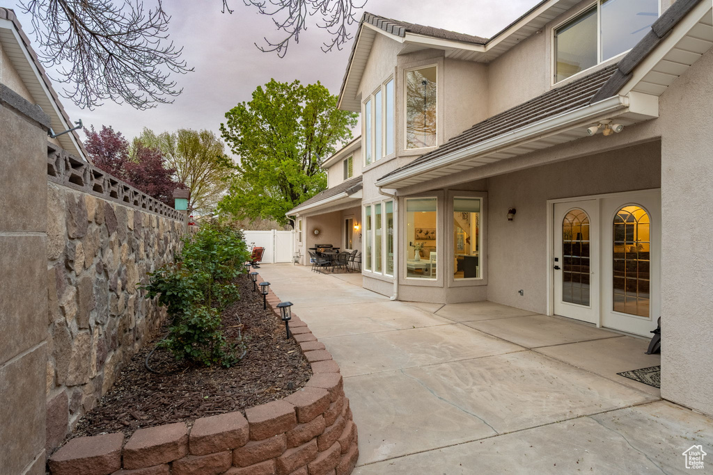 View of patio featuring a fenced backyard