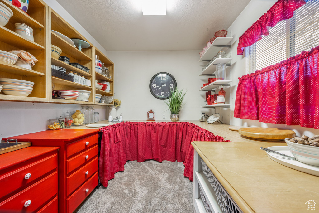 Interior space featuring carpet floors