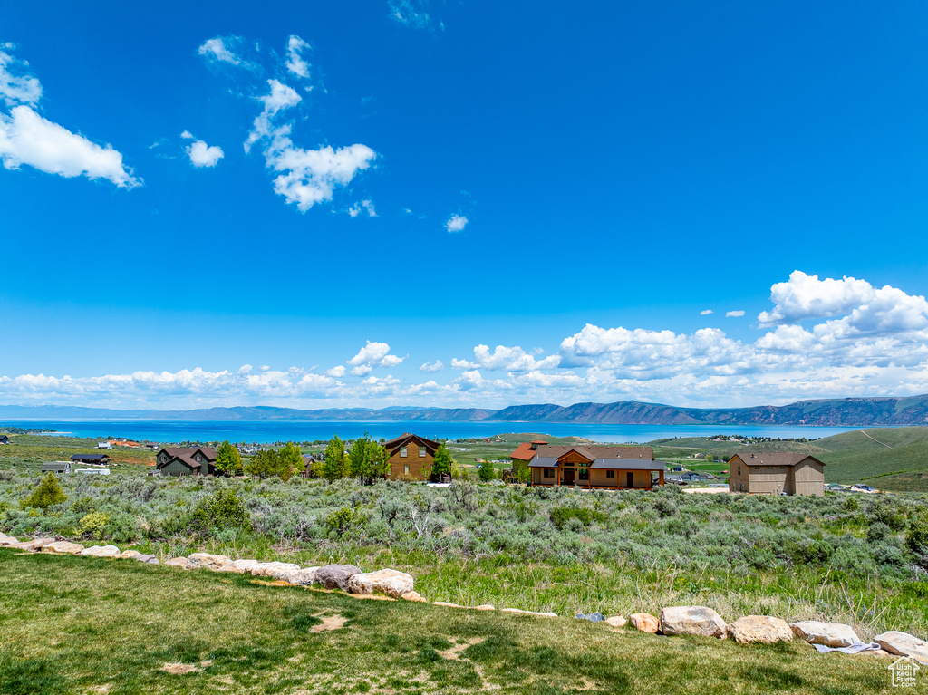 Water view featuring mountains