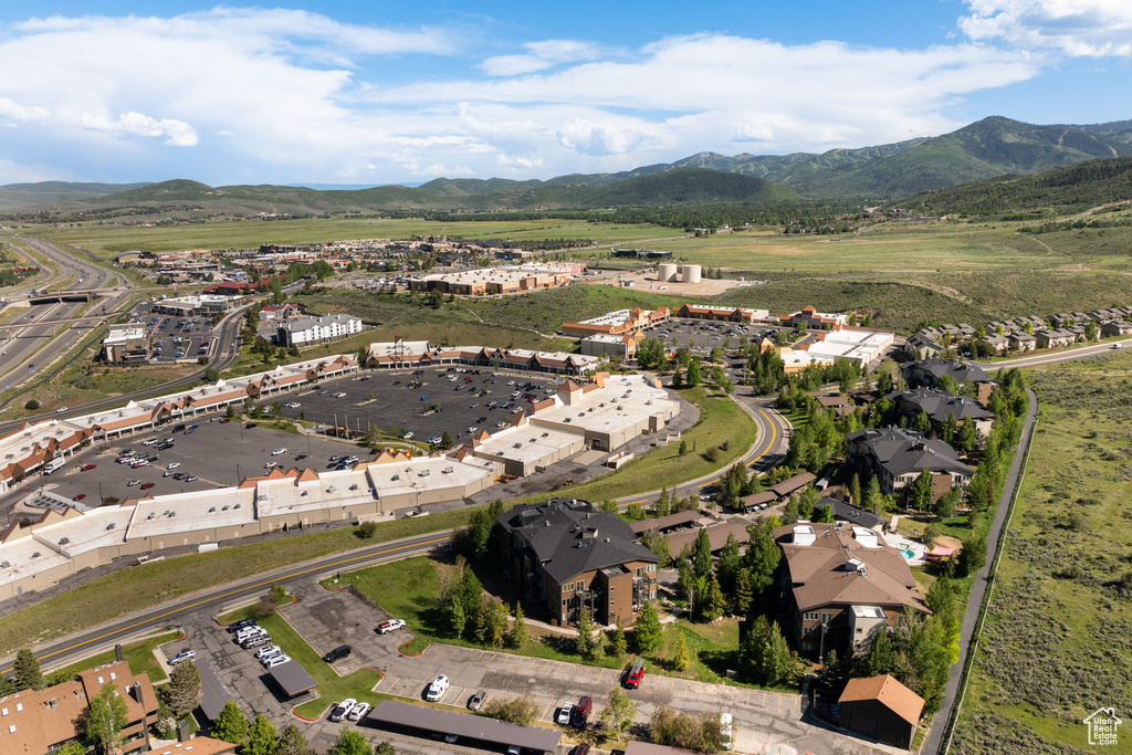 Aerial overview of property\\\\\\\\\\\\\\\'s location with a mountainous background