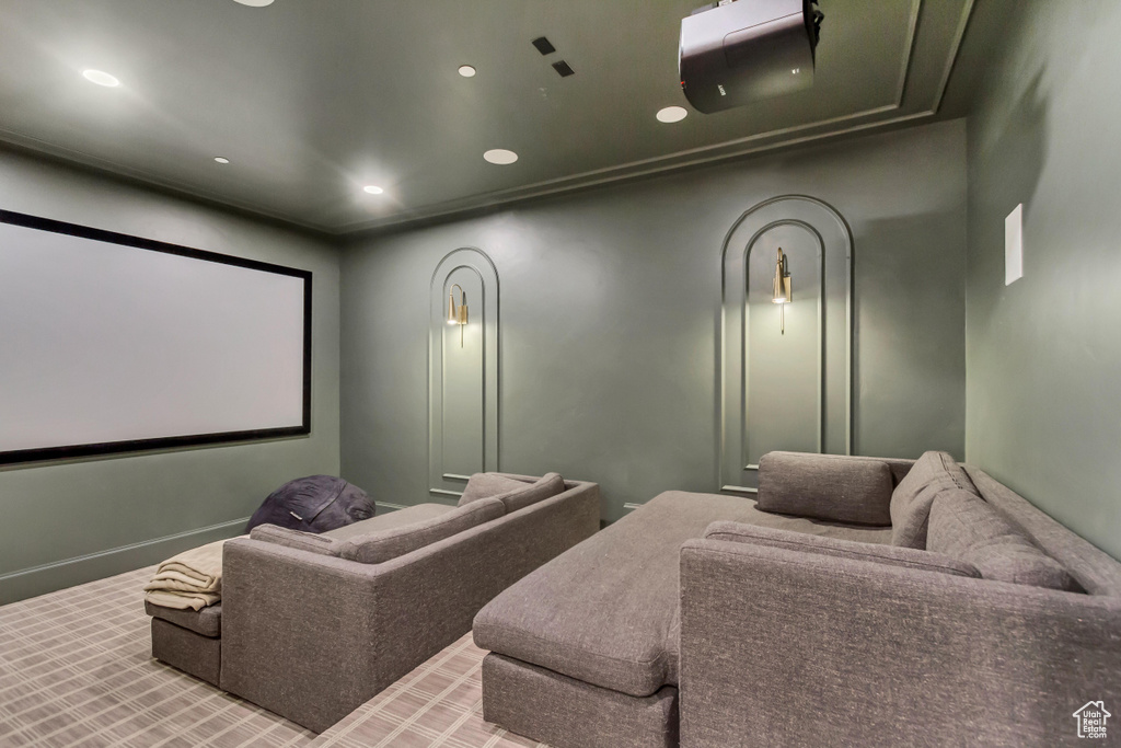Cinema with recessed lighting