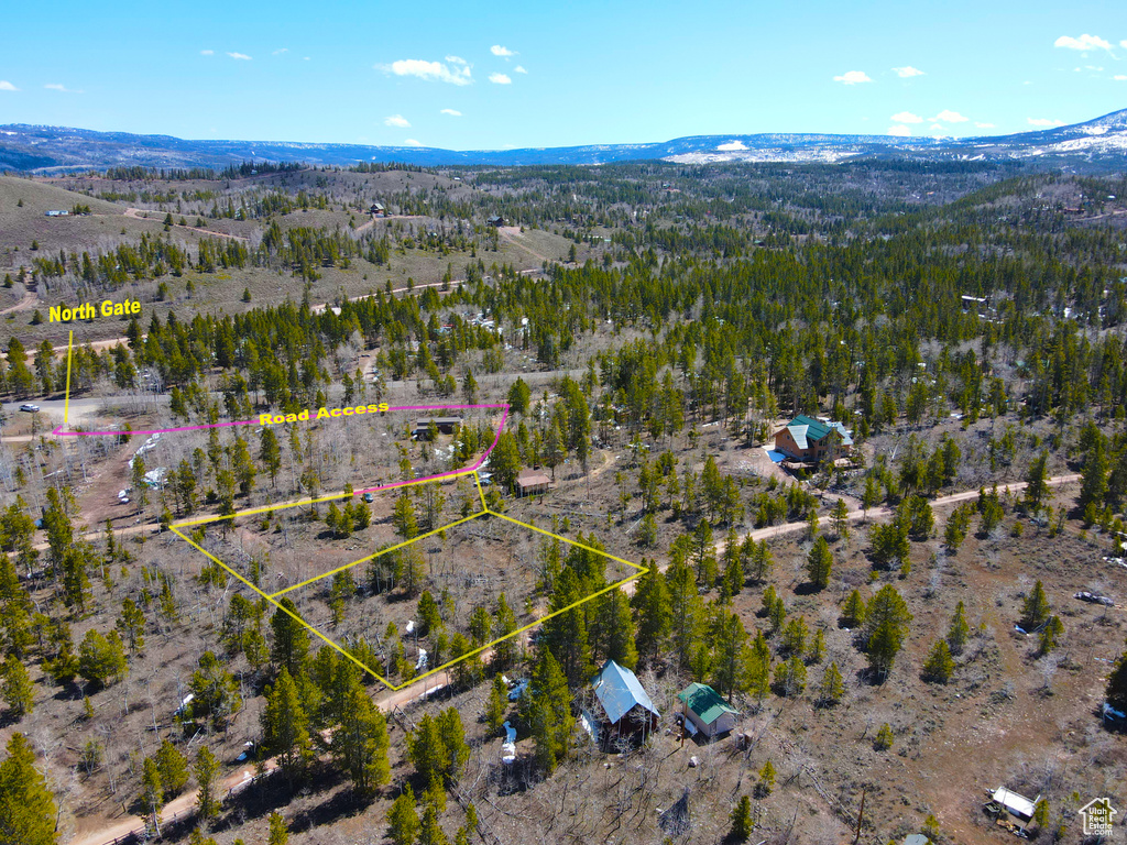 Bird\'s eye view with a rural view and a mountain view