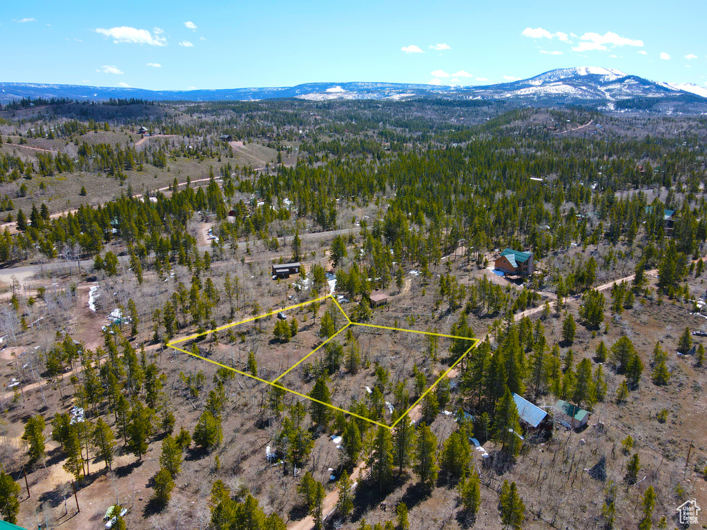 Birds eye view of property featuring a mountain view