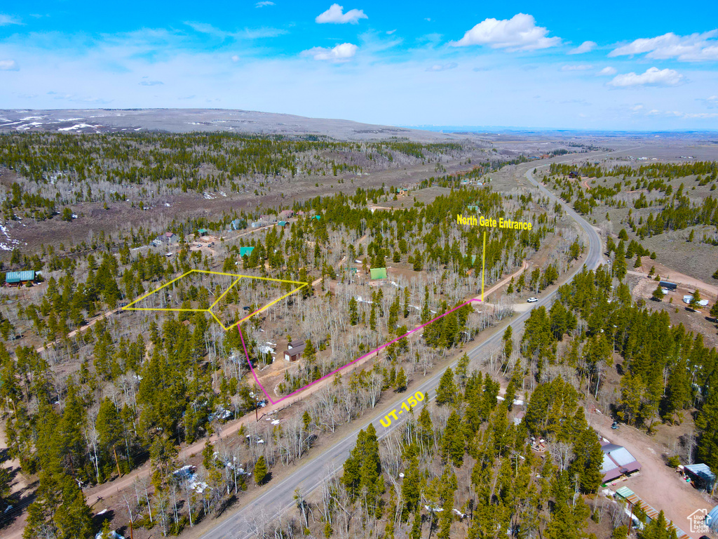 Birds eye view of property