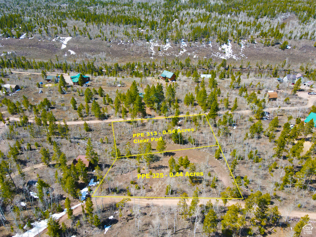 Birds eye view of property
