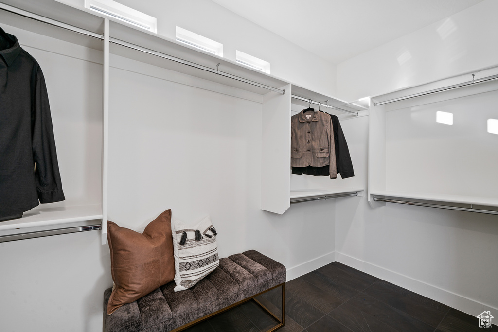 View of walk in closet