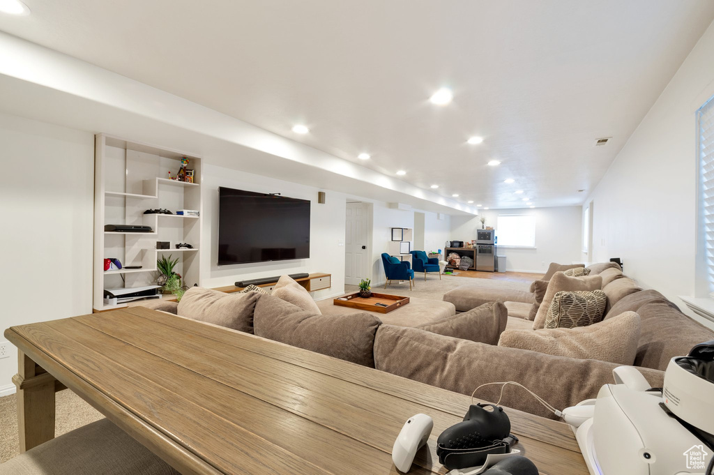 Living room featuring recessed lighting