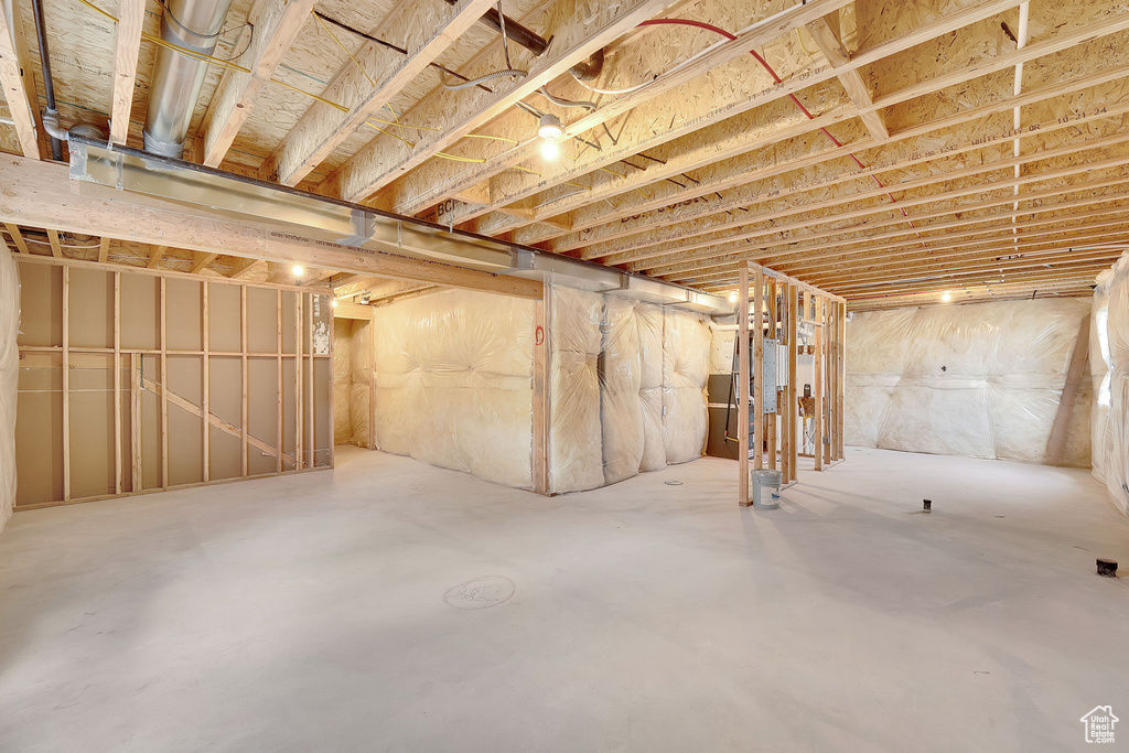 View of unfinished basement