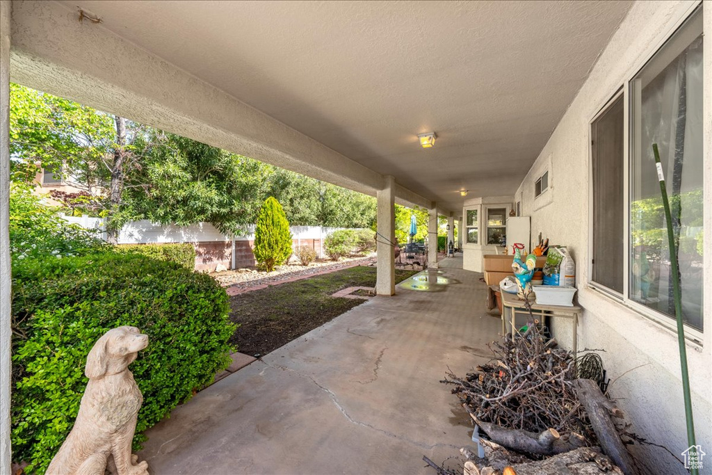 View of patio / terrace featuring fence