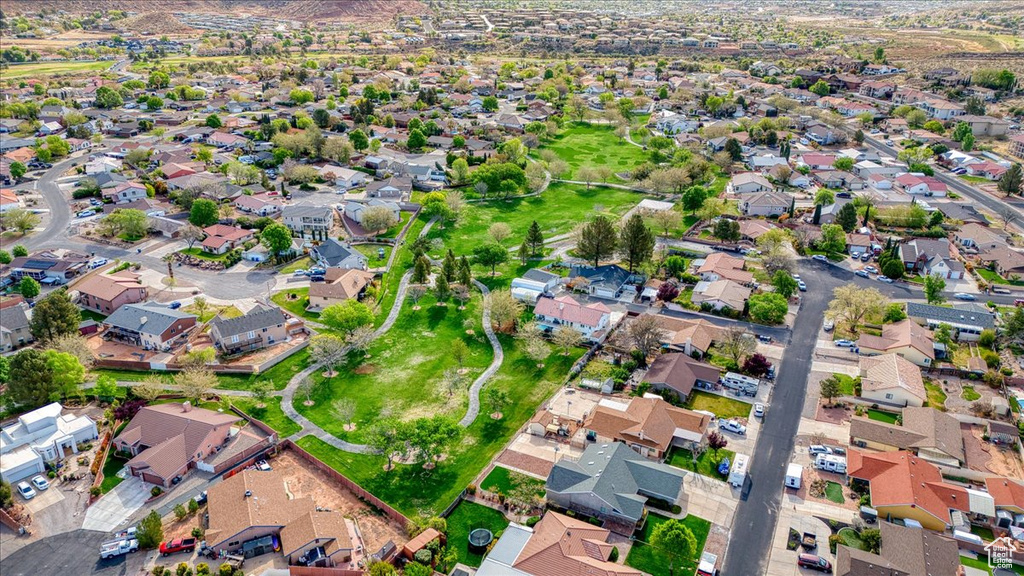 Aerial view with a residential view