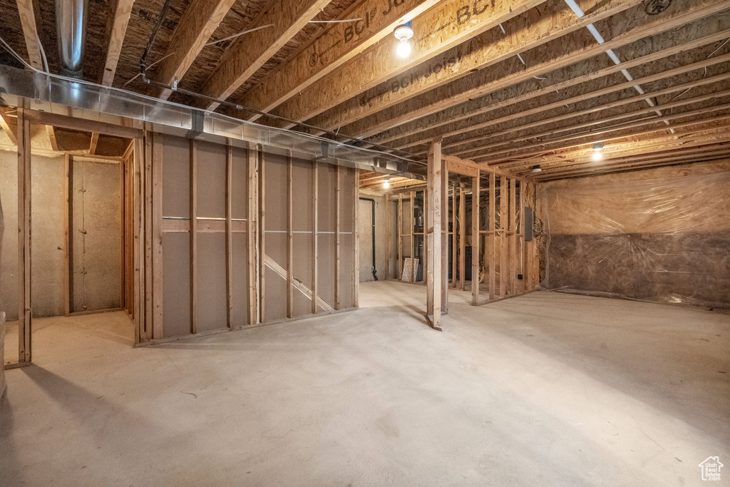 View of unfinished basement