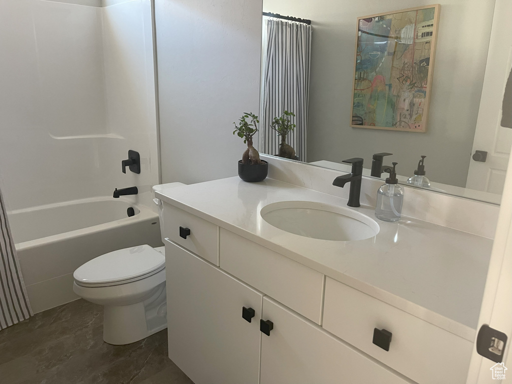Bathroom with toilet and vanity