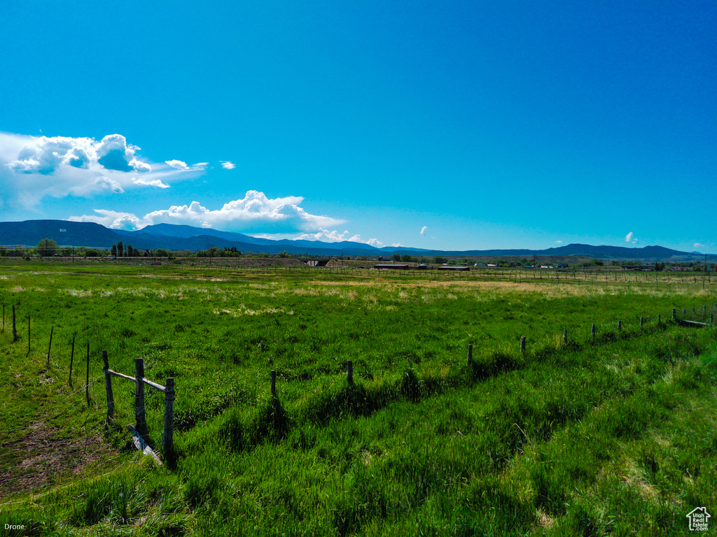 Mountain view with rural landscape