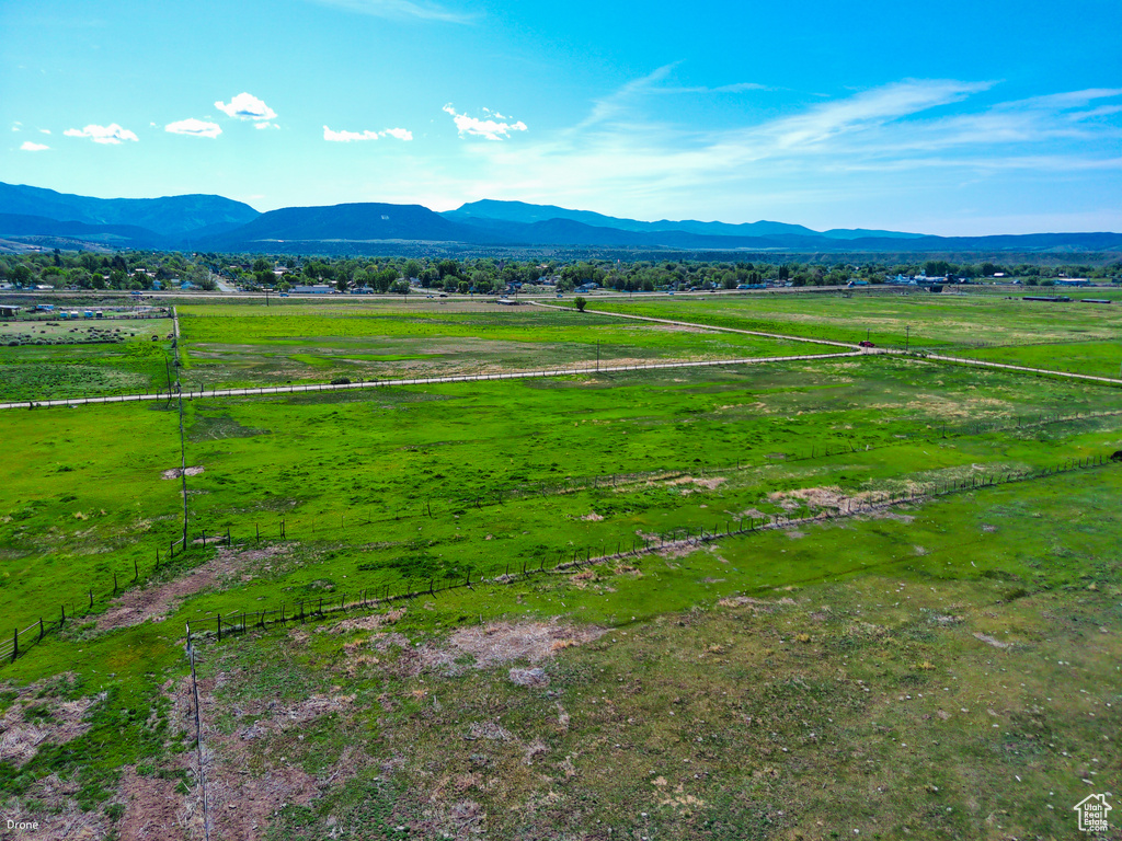View of mountain background with rural landscape