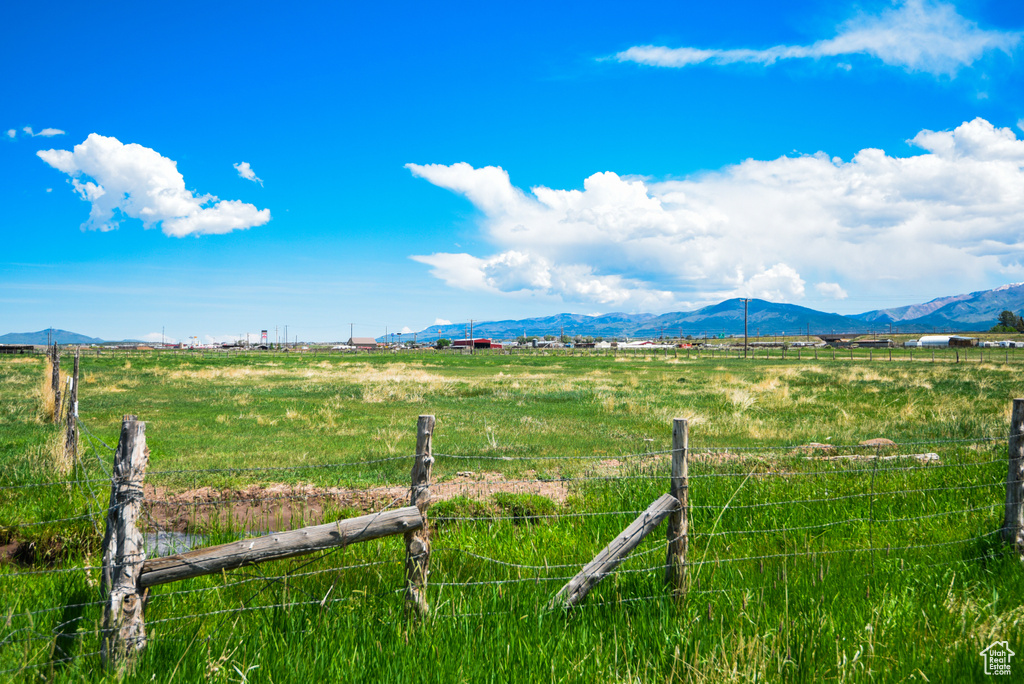 Mountain view with rural landscape