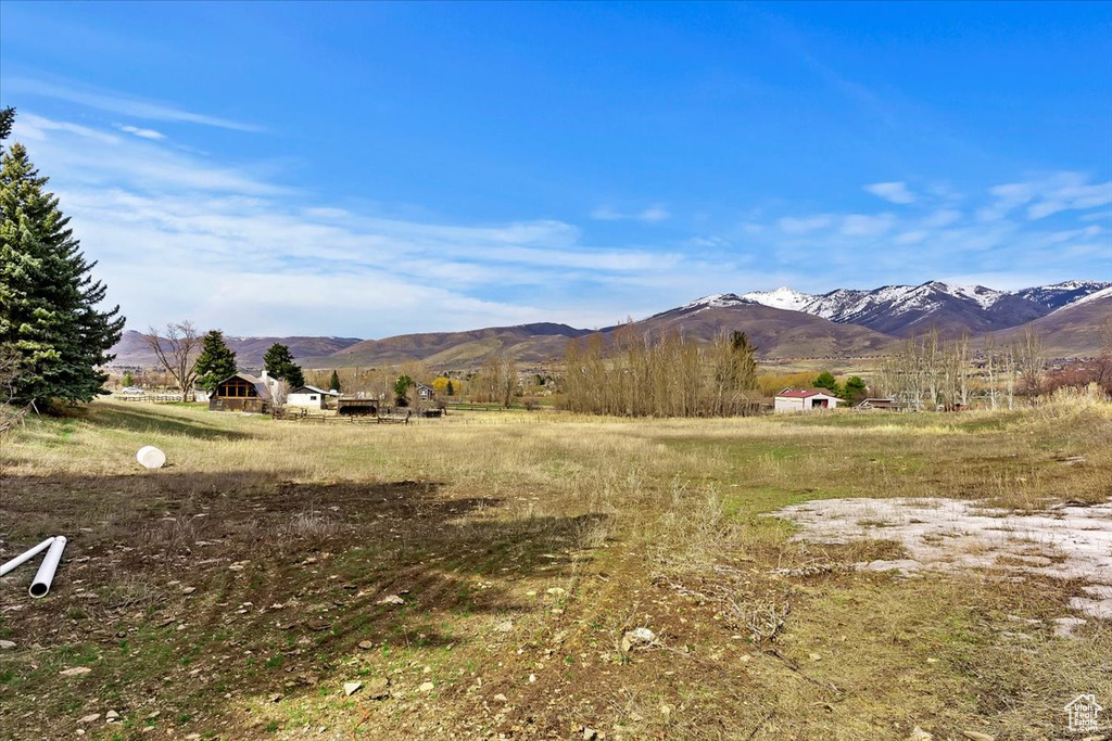 View of mountain feature with a rural view