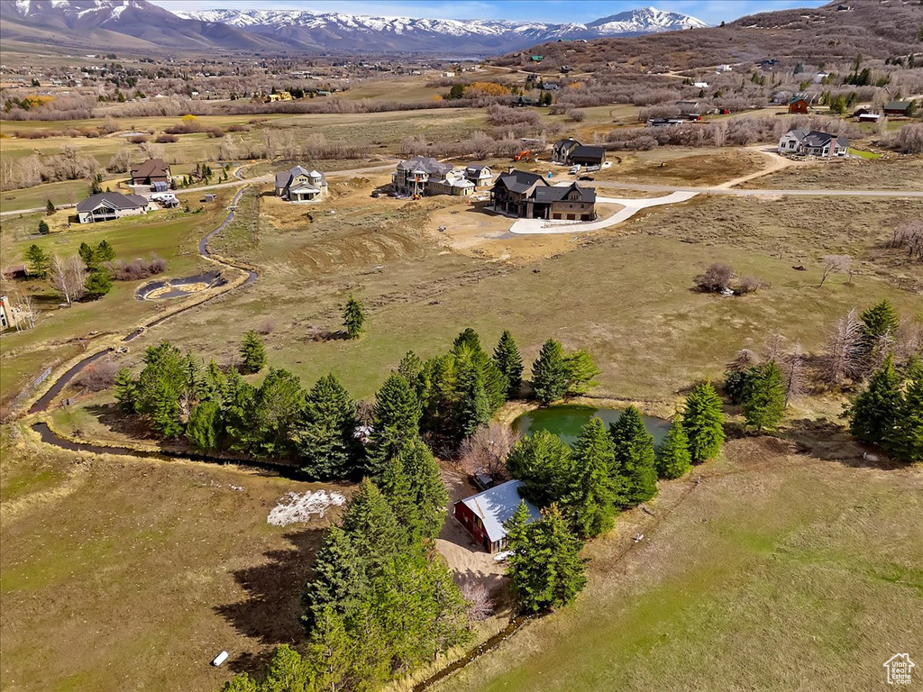 Bird's eye view featuring a mountain view