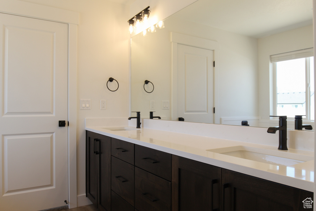 Bathroom with a sink and double vanity