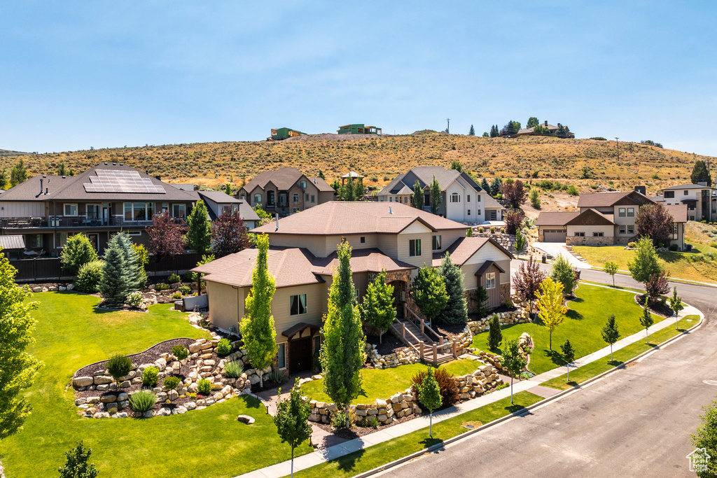 Aerial view with a residential view