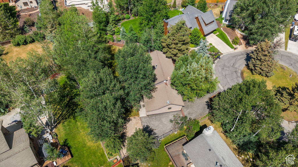 Aerial perspective of suburban area