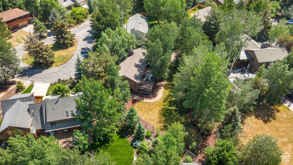 Aerial perspective of suburban area