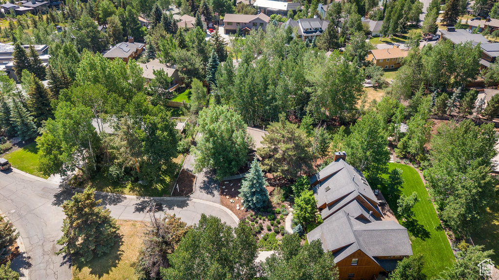 Aerial perspective of suburban area