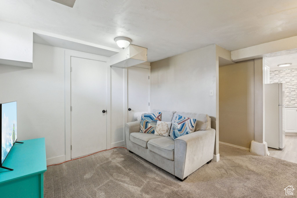 View of carpeted living room
