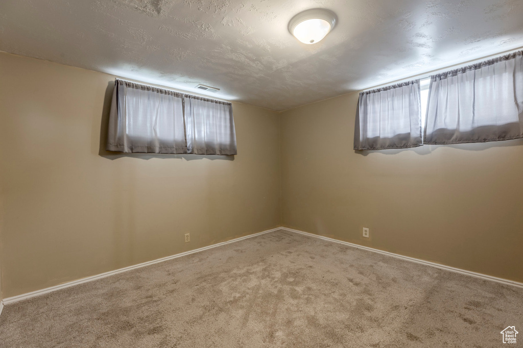 Carpeted empty room with baseboards