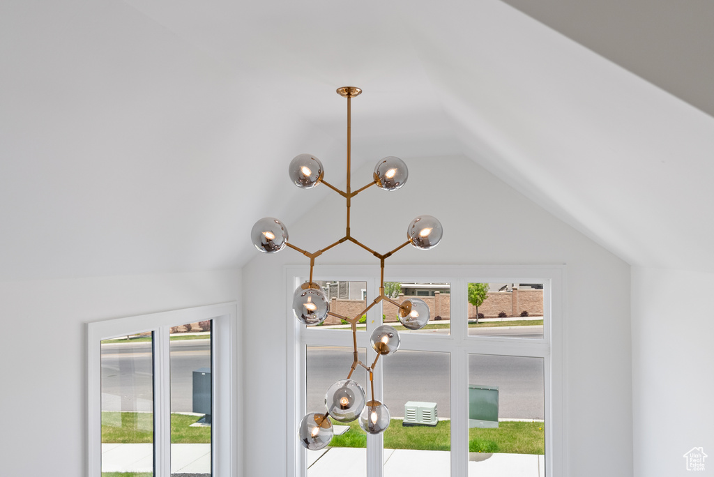 Interior details with a notable chandelier